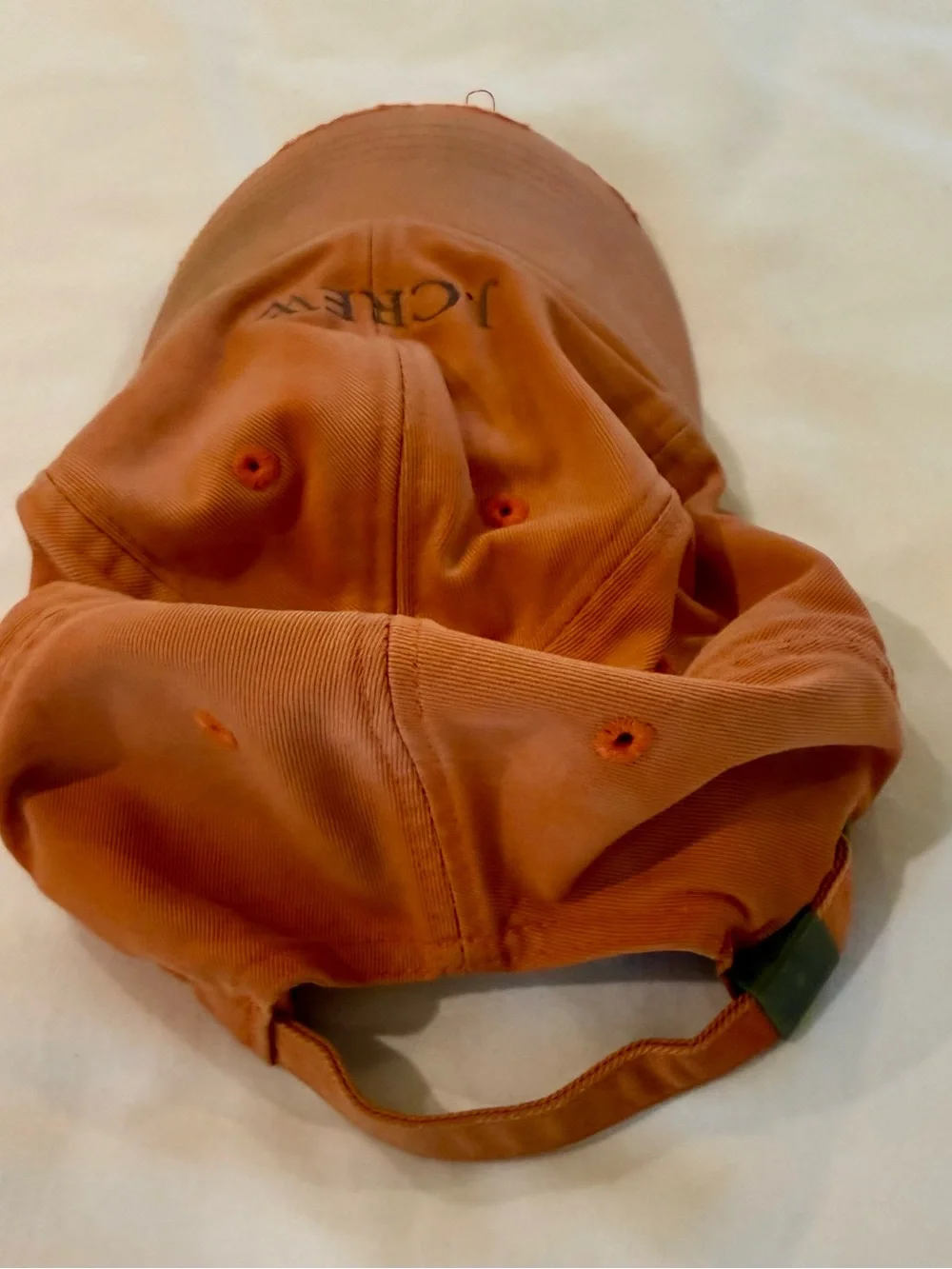 J. Crew Orange Distressed Cotton Baseball Cap